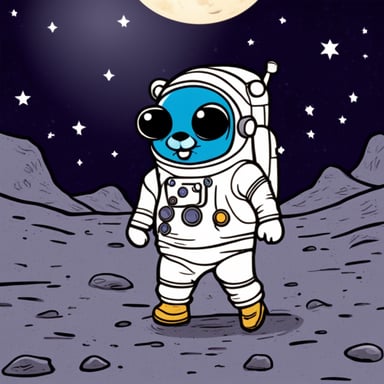 Go Blue Gopher's first step on the moon