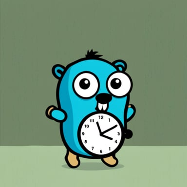Go Blue Gopher using a time watch looking at a calendar.