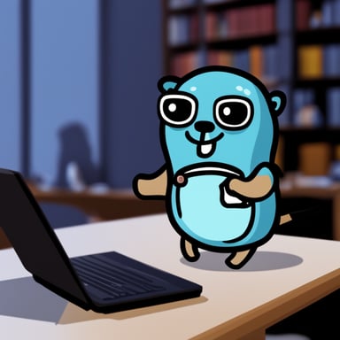 Go blue gopher as a software engineer