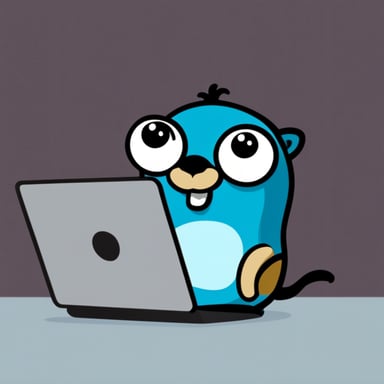 Go Blue Gopher uses Python to code, and his head has a Python logo.