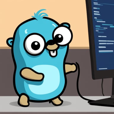 Go Blue Gopher uses Python to code, and his head has a Python logo.
