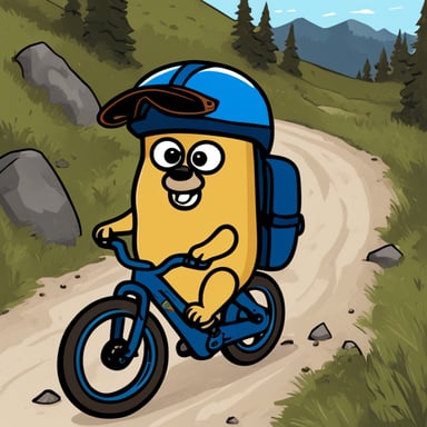 Go Blue Gopher as a downhill MTB gopher.