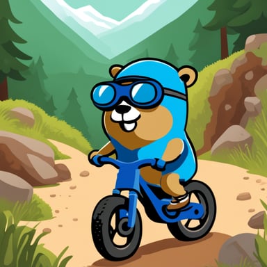 Go Blue Gopher as a downhill MTB gopher.