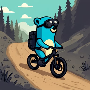 Go Blue Gopher as a downhill MTB gopher.