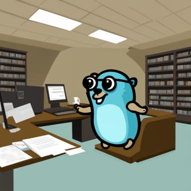 Go Blue Gopher writes Google code.