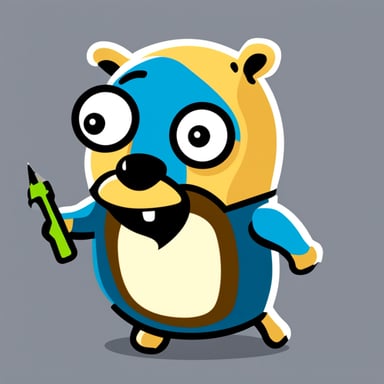 Go Blue Gopher in the colors of Chainalysis.