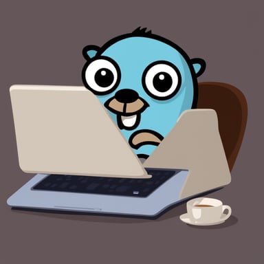 Go Blue Gopher doing web development.