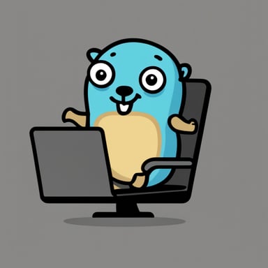 Go Blue Gopher doing web development.