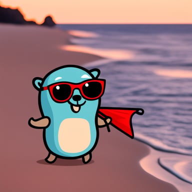 Go Blue Gopher on the beach.