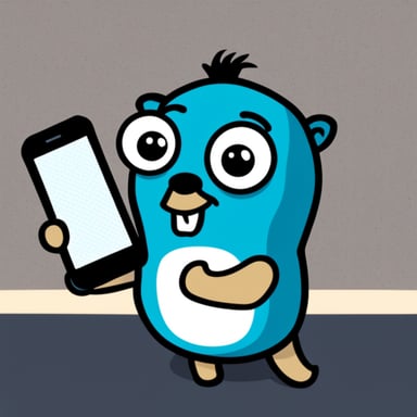 Go Blue Gopher is holding a cell phone while posting on Instagram.
