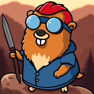 Go blue gopher as a red-haired gopher.