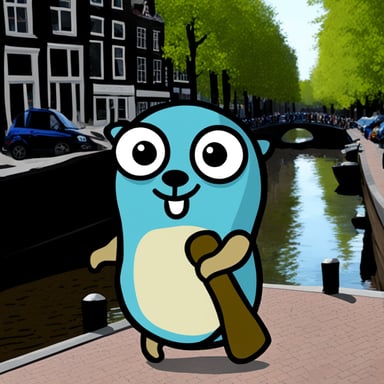 Go Blue Gopher in Amsterdam.