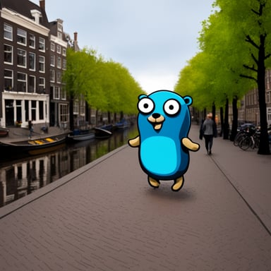 Go Blue Gopher in Amsterdam.