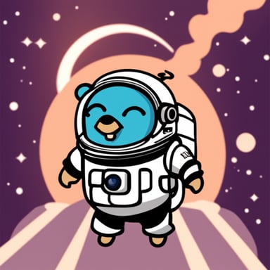 Go blue gopher in space.