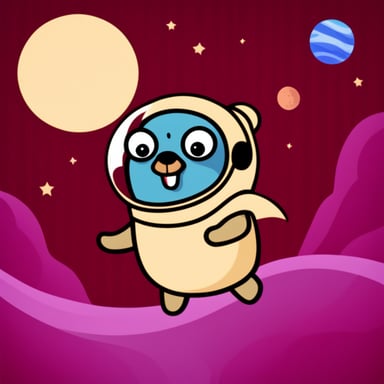 Go blue gopher in space.