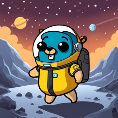 Go blue gopher in space.