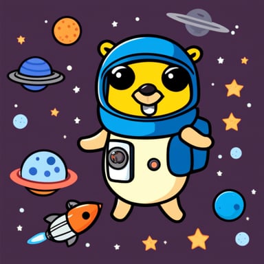 Go blue gopher in space.
