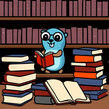 Go Blue Gopher reading a book.