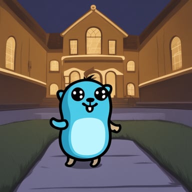 Go blue gopher as a ghost gopher