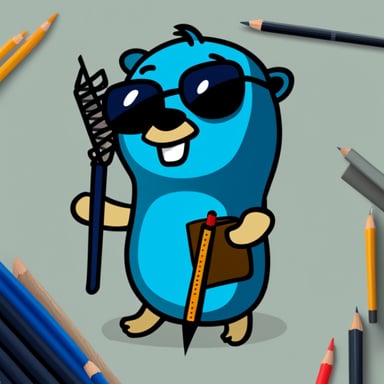 Draw a cool Go Blue Gopher for a profile photo.