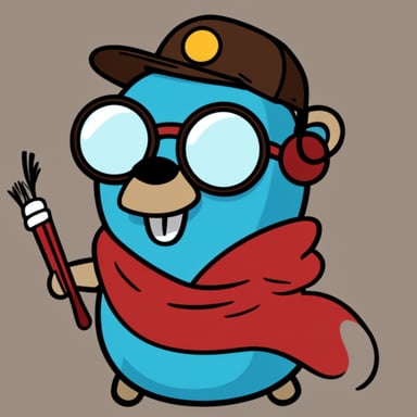 Draw a cool Go Blue Gopher for a profile photo.