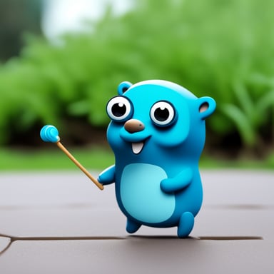Happy Go Blue Gopher focused on generative AI.