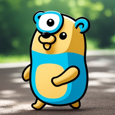Happy Go Blue Gopher focused on generative AI.