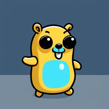 Happy Go Blue Gopher focused on generative AI.