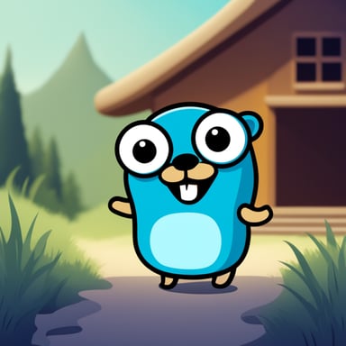 Happy Go Blue Gopher focused on generative AI.