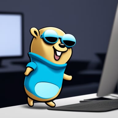 Happy Go Blue Gopher working as Sr. AI Software Engineer.