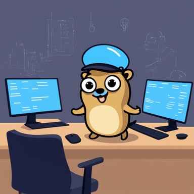 Happy Go Blue Gopher working as Sr. AI Software Engineer.