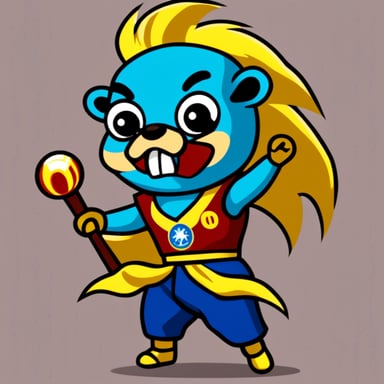 Go Blue Gopher as a Super Saiyan