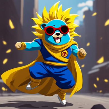 Go Blue Gopher as a Super Saiyan