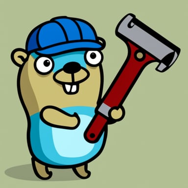 Go Blue Gopher with a pipe wrench