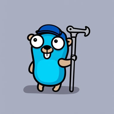 Go Blue Gopher with a pipe wrench