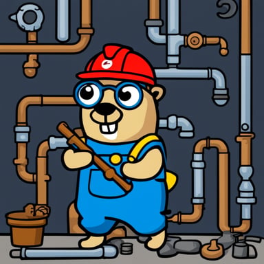 Go Blue Gopher as plumber gopher.
