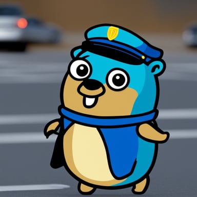 Go Blue Gopher as the traffic operator gopher.