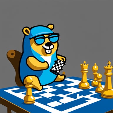 Go Blue Gopher playing chess