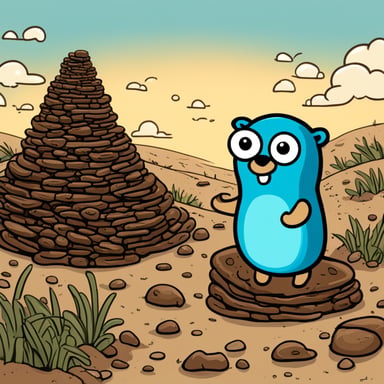 Go Blue Gopher wandered, looking at heap and stack.