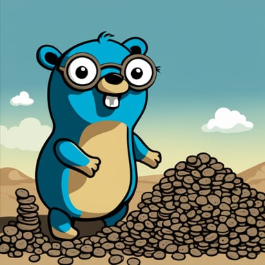 Go Blue Gopher wandered, looking at heap and stack.