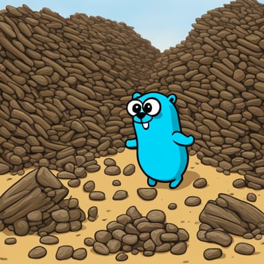 Go Blue Gopher wandered, looking at heap and stack.