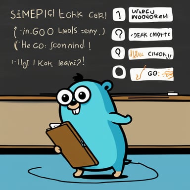A determined Go Blue Gopher stands next to a chalkboard, holding a pointer. On the board are simple diagrams labeled 'Heap' and 'Stack,' with arrows showing data flow and memory boundaries. The Go Blue Gopher looks animated, as if passionately teaching about Go's memory management. Beneath the drawing, bold text reads: 'Memory Matters: Beyond Leaks.'