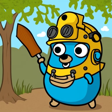 Go Blue Gopher as a woodworker, Go Blue Gopher as a scuba diver, Go Blue Gopher as an arborist.