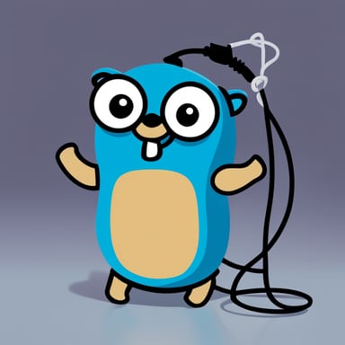 Go blue gopher with wire