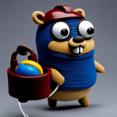 Go Blue Gopher with cable, Google/wire