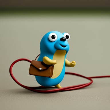 Go Blue Gopher with cable, Google/wire