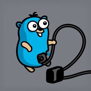 Go Blue Gopher with cable, Google/wire