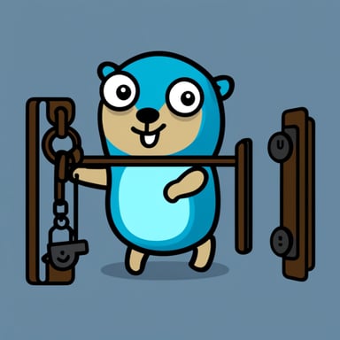 Go Blue Gopher is holding locks.