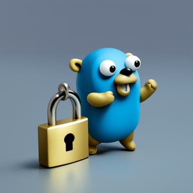 Go Blue Gopher is holding locks.