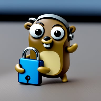 Go Blue Gopher is holding locks.